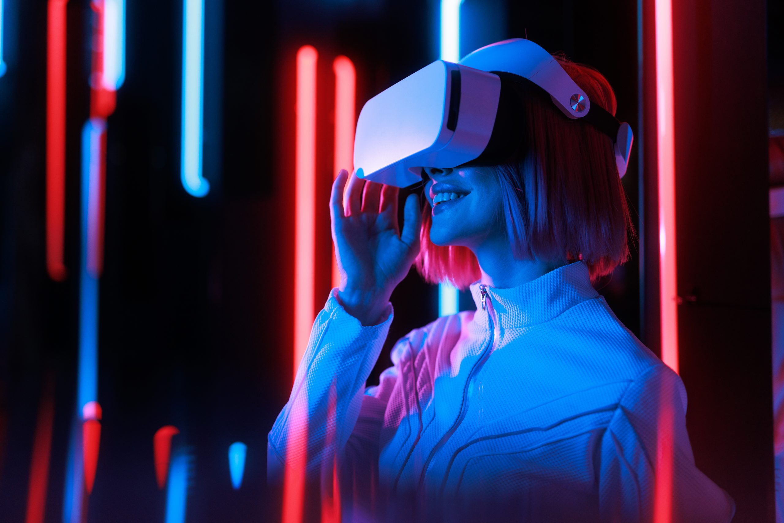 woman with vr goggles