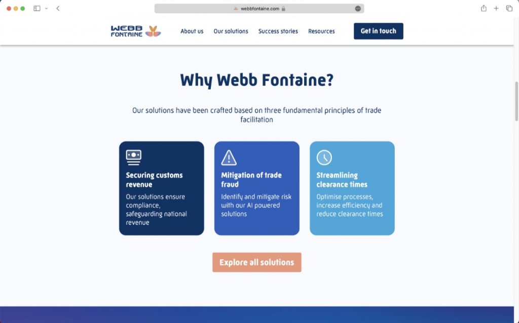 why webb fontaine section